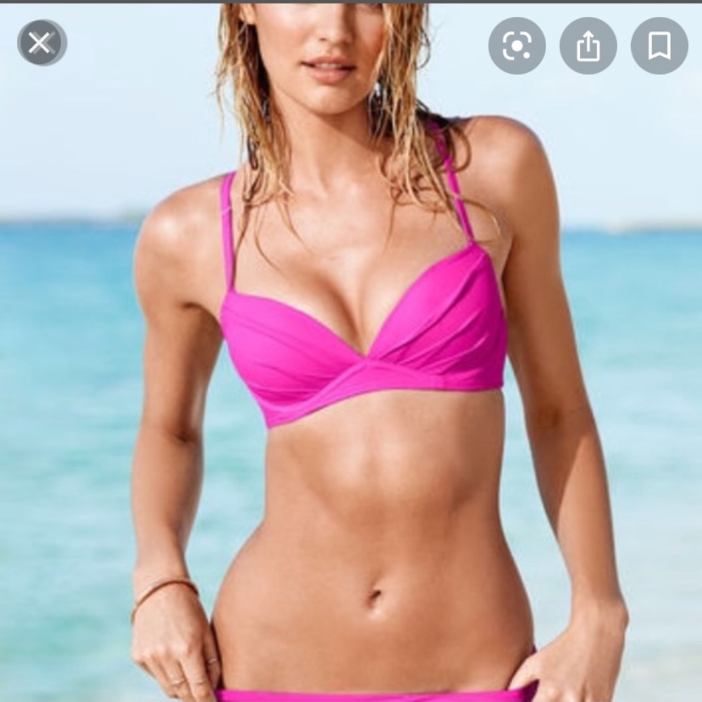 Victoria’s Secret angel convertible/Maui pink lotus multi way bikini top 34c